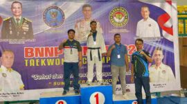 BNNP Sumatera Utara menggelar Kejuaraan Taekwondo Championship kategori TNI dan Polri di GOR Taman Bunga Medan, pada Sabtu dan Minggu, 26–27 April 2025.