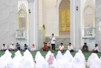 Bupati Tapanuli Selatan (Tapsel), H. Gus Irawan Pasaribu, saat membuka Manasik Akbar bagi jemaah calon haji (calhaj) se-Kabupaten Tapsel di Masjid Agung Syahrun Nur, Sipirok, Rabu (14/5/2025).