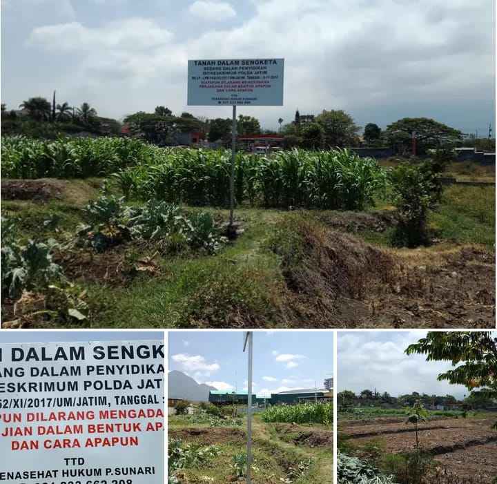 tanah yang saat ini diduga dikuasai sepihak di Desa Beji, Kecamatan Junrejo, Kota Batu, Jawa Timur.