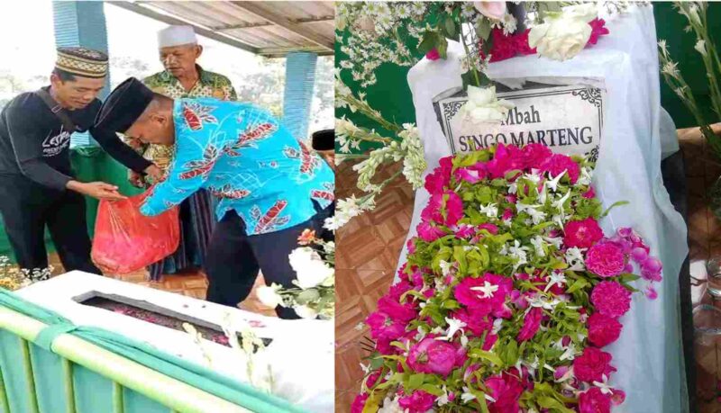 Tabur bunga oleh kapolsek Lawang  AKP H. M, Lutfi S. H., M.Si., dan beberapa tokoh masyarakat lainnya. Minggu, (11/05/2025)(dok. Aripfin Setro)