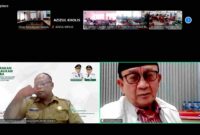 Bobby Nasution dalam kegiatan Sosialisasi dan Edukasi Toba Kaldera UNESCO Global Geopark yang digelar Dinas Kebudayaan Pariwisata dan Ekonomi Kreatif Sumut melalui platform Zoom Meeting. Selasa, (03/06/1025).