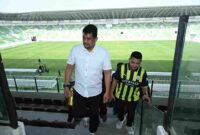 Gubernur Sumatera Utara (Sumut) Bobby Nasution didampingi Kadispora Sumut Mahfullah Daulay, serta Direktur Utama PSMS Medan Ariffuddin Maulana Basri meninjau fasilitas Stadion Utama Sumut di Sport Centre Sumut, Batangkuis, Deliserdang, Minggu (27/7). Peninjauan ini untuk memastikan Stadion Utama Sumut siap digunakan untuk event U-17 Timnas dan menjadi home base PSMS.
