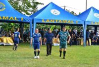  laga persahabatan yang berlangsung di Lapangan Sepak Bola Komplek Perumahan Dinas TNI Angkatan Laut (AL) Barakuda, Tanjung Mulia Medan, Rabu (16/7/2025).