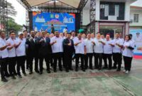 Foto bersama pengurus KONI Pematangsiantar dan KONI Sumut di Lapangan Pariwisata, Pematangsiantar. Kamis, (03/6/2025).