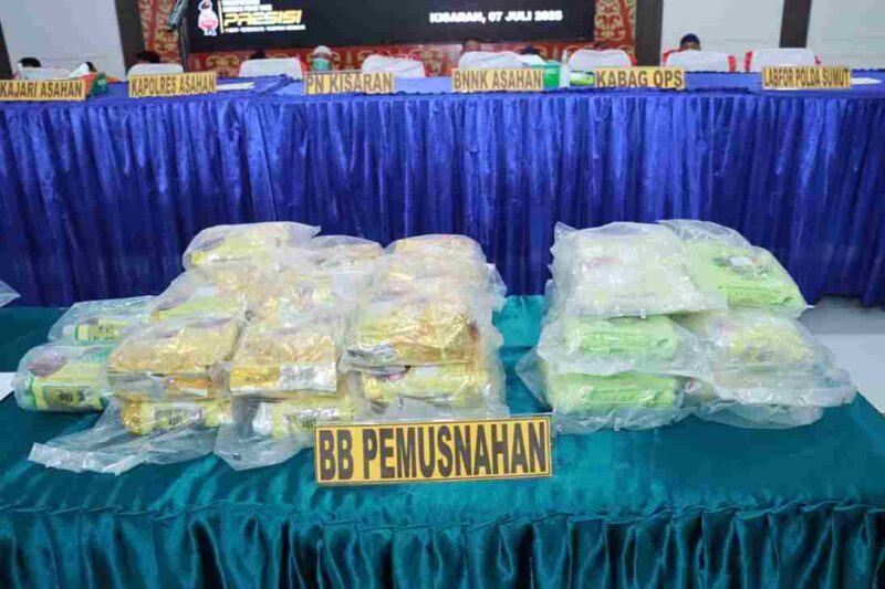 Satres Narkoba Polres Asahan kembali menorehkan prestasi dalam perang melawan narkotika. Pada Senin (7/7/2025) sore, 