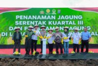 kegiatan penanaman jagung serentak Kuartal III yang digelar di Mapolda Sumut.
