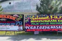 papan bunga ucapan selamat HUT ke 79 Tahun Bhayangkara.(1/7)