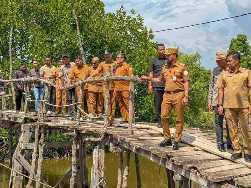 Bupati Iskandar Usman Al- Farlaky, S.H.I, M.Si turun langsung meninjau dua jembatan rusak yang selama ini menjadi akses vital masyarakat, masing-masing di Gampong Seunebok Aceh menuju Bale Buya, serta jembatan di kawasan Seneubok Pesangan dan Dama Tutong, Senin 14 Juli 2025.