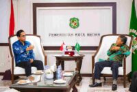 Rico Waas saat menerima audiensi BANI Medan, Kamis (10/7/2025) di ruang khusus wali kota. 