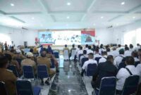 Bupati Asahan, Taufik Zainal Abidin Siregar, S.Sos., M.Si., mengikuti peluncuran kelembagaan 80.000 Koperasi Desa/Kelurahan Merah Putih secara virtual dari Aula Melati, Kantor Bupati Asahan, Senin (21/07/2025).