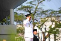 Peringatan HUT Kota Medan ini dipimpin langsung Wali Kota Medan, Rico Tri Putra Bayu Waas.  digelar di Lapangan Merdeka Medan, Selasa (1/7/25) 