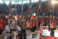 Wakil Wali Kota Medan H Zakiyuddin Harahap ketika menghadiri Pelantikan PAC Pemuda Pancasila Kecamatan Medan Perjuangan di GOR Dispora Sumut, jalan Veteran, Minggu (27/7/26)