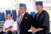 Sumpah/janji, Albert Rismawanto Saragih, SIP, MSi sebagai Penjabat (Pj) Sekretariat Daerah (Sekda) Kabupaten Simalungun.