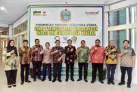Sekretaris Daerah Provinsi Sumatera Utara (Sumut) Togap Simangunsong melakukan kunjungan kerja ke Kantor Dinas Perindustrian Perdagangan, Energi dan Sumber Daya Mineral Provinsi Sumut, Jalan Putri Hijau Medan, Jumat (22/8/2025). 