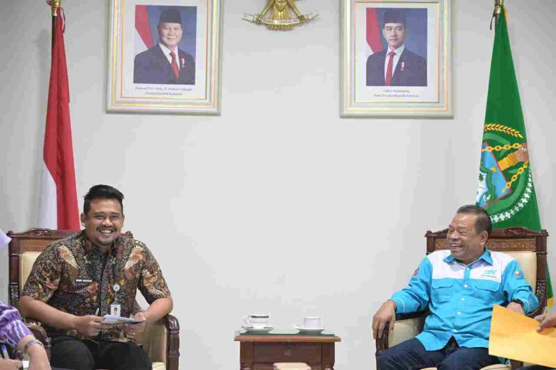 Gubernur Sumatera Utara (Sumut) Bobby Nasution menerima audiensi dan menampung aspirasi sejumlah serikat pekerja di Sumut, di Kantor Gubernur Sumut, Jalan Pangeran Diponegoro Nomor 30 Medan, Kamis 
 (28/08/2025). 