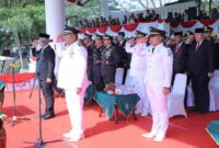 Bupati Asahan, Taufik Zainal Abidin, S.Sos., M.Si bertindak sebagai inspektur upacara. Minggu, (17/8)