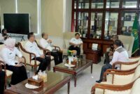 Sekretaris Daerah Provinsi Sumatera Utara (Sumut) Togap Simangunsong menerima audiensi Komisi Penyiaran Indonesia Daerah (KPID) Provinsi Sumut di Ruang Kerja Lantai 9 Kantor Gubernur Sumut Jalan Diponegoro Kota Medan, Rabu (30/7).