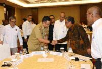 Gubernur Sumatera Utara (Sumut) Bobby Nasution didampingi Bupati Langkat Syah Afandin menghadiri Sosialisasi dan Implementasi Peraturan Menteri ESDM Nomor 14 Tahun 2025, di JW Marriot Hotel Jalan Puteri Hijau Medan, Selasa (05/08/2025).