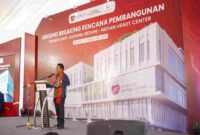 Wakil Wali Kota Medan, H. Zakiyuddin Harahap, saat menghadiri groundbreaking Rumah Sakit Jantung Medan di Jalan Bangau, Kecamatan Medan Sunggal, Jumat (22/8/2025)
