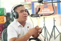 Kanit Reskrim Polsek Medan Tuntungan, Iptu O. Siallagan, S.H., saat menjadi narasumber program Dialog Interaktif Hallo Polisi RRI Medan, Rabu (10/9/2025), di Studio I RRI Medan, Jalan Gatot Subroto No. 214 Medan.