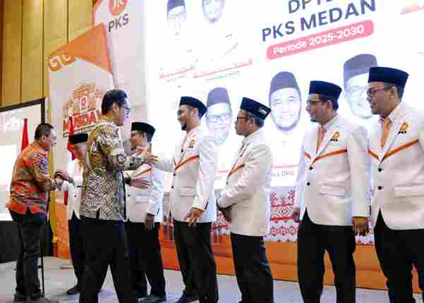 Rico Waas saat menghadiri Musda VI PKS Kota Medan 2025 di Hotel Aryaduta, Jalan Kapten Maulana Lubis, Medan, Minggu (7/9/2025) pagi. 