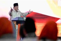 Presiden Prabowo Subianto memberikan sambutan pada acara Peresmian Penutupan Musyawarah Nasional (Munas) VI Partai Keadilan Sejahtera (PKS) Tahun 2025 di Golden Ballroom, The Sultan Hotel, Jakarta, pada Senin, 29 September 2025.