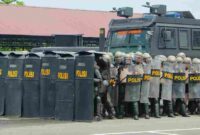 Polda Sumatera Utara menggelar Latihan Gabungan Penanganan Massa Aksi Unjuk Rasa (Unras) pada 15–16 September 2025 di Lapangan Parkir Mapolda Sumut.