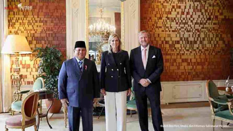 Presiden Republik Indonesia, Prabowo Subianto, diterima secara resmi oleh Raja Belanda Willem-Alexander dan Ratu Máxima di Istana Huis ten Bosch, Den Haag, pada Jumat (26/9/2025).