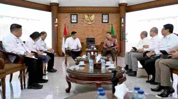 Gubernur Sumut Bobby Nasution menerima kunjungan Kepala Perwakilan Bank Indonesia Sumut bersama Pengurus Kadin Pusat di Anjungan lantai 9 Kantor Gubernur Sumut, Jalan Diponegoro No 30, Medan, Rabu (29/10/2025).