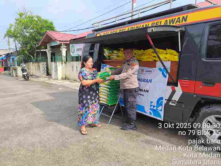Polres Pelabuhan Belawan kembali melaksanakan kegiatan Gerakan Pangan Murah Polri pada Jumat, 3 Oktober 2025, dengan menjual beras SPHP dari Bulog kepada masyarakat. Kegiatan ini dilaksanakan di dua lokasi, yakni di Pajak Baru Belawan oleh Sat Binmas dan di Jalan Selebes oleh Polsek Belawan.