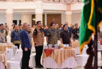  Bobby Nasution saat Rapat Koordinasi dan Evaluasi Tindak Lanjut Capaian Indeks Survei Penilaian Integritas (SPI) Tahun 2024 Dalam Rangka Penguatan SPI Tahun 2025 Pemerintah Daerah se-Sumatera Utara, di Aula Raja Inal Siregar (RIS), Kantor Gubernur, Jalan Pangeran Diponegoro Nomor 30 Medan, Kamis (2/10/2025). 