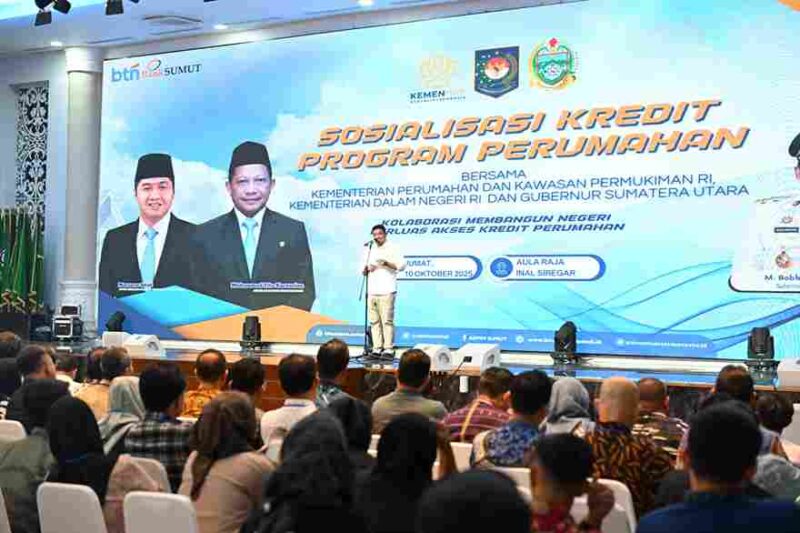  Sosialisasi Kredit Program Perumahan di Provinsi Sumatera Utara di Aula Raja Inal Siregar Kantor Gubernur Sumut Jalan Diponegoro Nomor 30 Medan, Jumat (10/10/2025).
