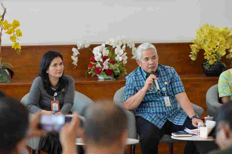 temu pers bertema “Pengembangan Ekonomi Biru” yang digelar di Lobby Dekranasda, Kantor Gubernur Sumut, Jalan Pangeran Diponegoro Nomor 30 Medan, Kamis (16/10/2025).