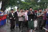 Suasana upacara Peringatan Hari Santri Nasional (HSN) Tingkat Provinsi 2025, Selasa (22/10/2025).