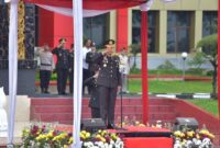 Kepolisian Daerah Sumatera Utara (Polda Sumut) menggelar upacara peringatan Hari Kesaktian Pancasila di Lapangan K.S. Tubun, Mapolda Sumut, Rabu (1/10/2025).