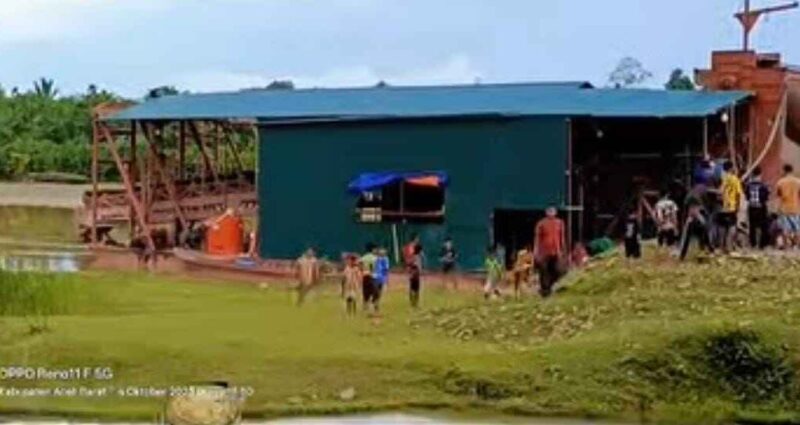 Kondisi salah satu tambang yang dirusak di Aceh Barat.