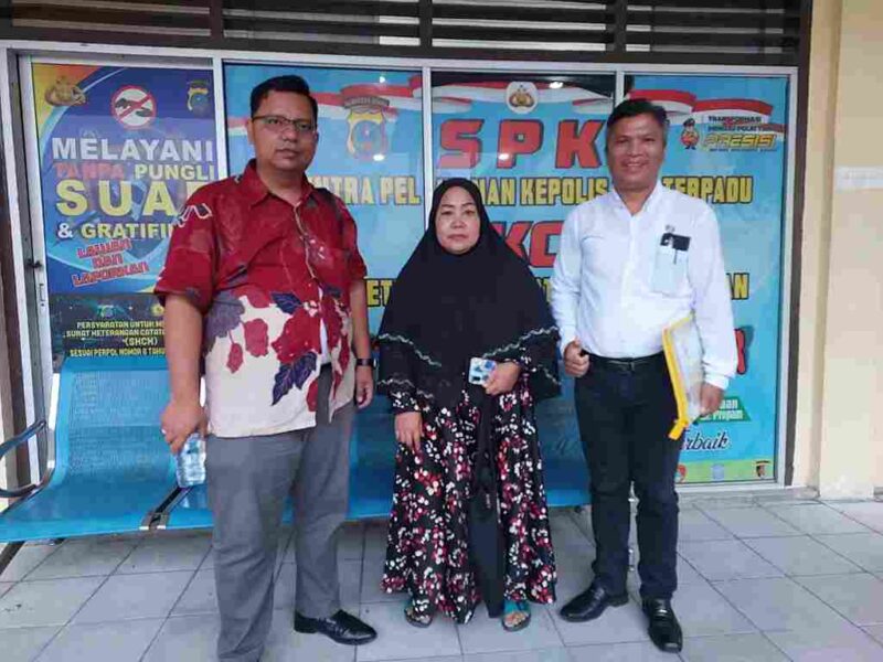 Korban didampingi Kuasa Hukum di Polres Pematangsiantar, Senin (14/10/2025)