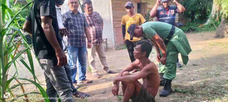 Warga Desa Bagok Panah Sa, Kecamatan Darul Aman, Aceh Timur, berhasil mengamankan seorang pria yang diduga Orang Dengan Gangguan Jiwa (ODGJ) pada Senin (13/10/2025).
