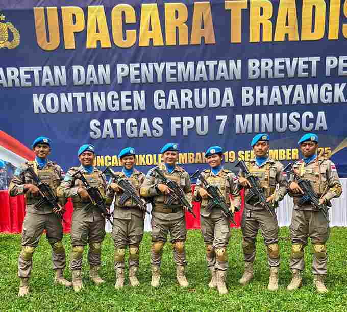 Tujuh personel Polda Sumatera Utara berangkat ke Republik Afrika Tengah, untuk bertugas bersama pasukan perdamaian Perserikatan Bangsa-bangsa (PBB) dalam Satuan Tugas Formed Police Unit atau FPU 7 Minusca.