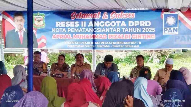 uasana reses II Anggota DPRD Kota Pematangsiantar Aprial Muhammad Rizaldi Ginting di Kelurahan Nagapitu, Kecamatan Siantar Martoba, Selasa (14/10)