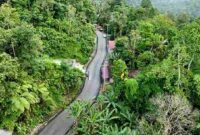 Jalan Kabupaten di Nias barat.