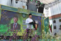 Wakil Presiden (Wapres) Gibran Rakabuming saat menghadiri Pengukuhan Pengurus Pimpinan Wilayah Gerakan Pemuda (GP) Ansor Jawa Tengah Masa Khidmat 2025–2029 di Pondok Pesantren As Shodiqiyah, Jalan Sawah Besar, Kecamatan Gayamsari, Kota Semarang, Jawa Tengah, Minggu (02/11/2025).
