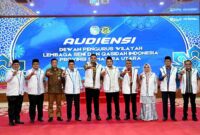 Bobby saat bertemu Dewan Pengurus Wilayah LASQI Sumut di Aula Tengku Rizal Nurdin, Jalan Jenderal Sudirman Nomor 41 Medan, Jumat (21/11/2025).