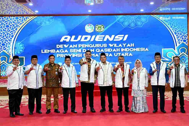 Bobby saat bertemu Dewan Pengurus Wilayah LASQI Sumut di Aula Tengku Rizal Nurdin, Jalan Jenderal Sudirman Nomor 41 Medan, Jumat (21/11/2025).