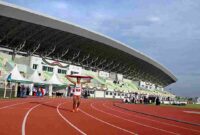 Pemandangan Stadion Madya Atletik Sumut saat perhelatan Atletik Asia Tenggara 2025, Senin (17/11/2025).