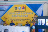 Wali Kota Medan, Rico Tri Putra Bayu Waas, saat menghadiri kegiatan Sekolah Lapang Gempa Bumi (SLG) 2025.