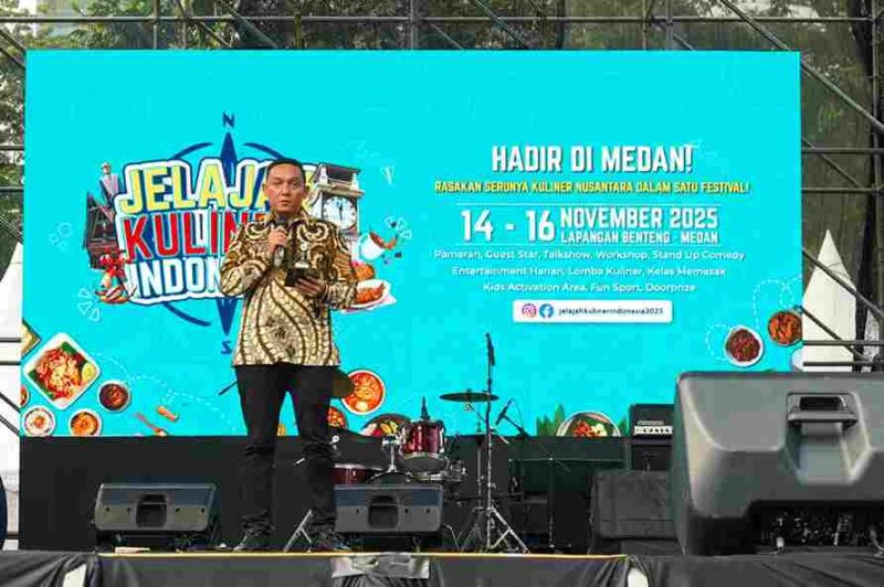 Acara Jelajah Kuliner Indonesia 2025 di Lapangan Benteng, Jumat (14/11/2025).