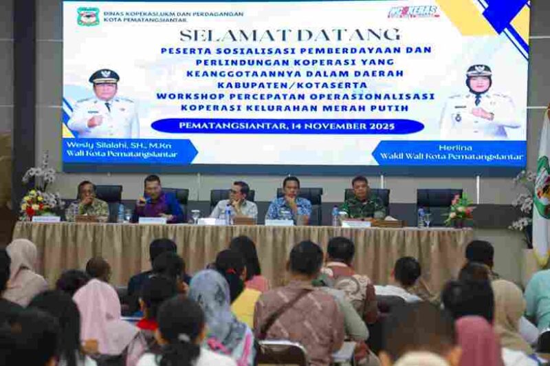 Sekretaris Daerah (Sekda) Junaedi Antonius Sitanggang SSTP MSi menghadiri Workshop Percepatan Operasionalisasi Koperasi Kelurahan Merah Putih.