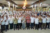 Wali Kota Medan, Rico Tri Putra Bayu Waas, saat menghadiri pelantikan pengurus kecamatan Tani Merdeka se-Kota Medan di Thayyiba Hall, RM Wong Solo, Minggu (2/11/2025).