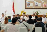 Kepala Badan Perencanaan Pembangunan, Penelitian, dan Pengembangan (BAPPELITBANG) Sumut Dikky Anugrah bersama sejumlah pimpinan OPD lainnya, pada temu pers yang diselenggarakan Dinas Kominfo Sumut di Lobby Dekranasda Sumut, Kantor Gubernur, Jalan Diponegoro, Medan, Rabu (21/1/2026).